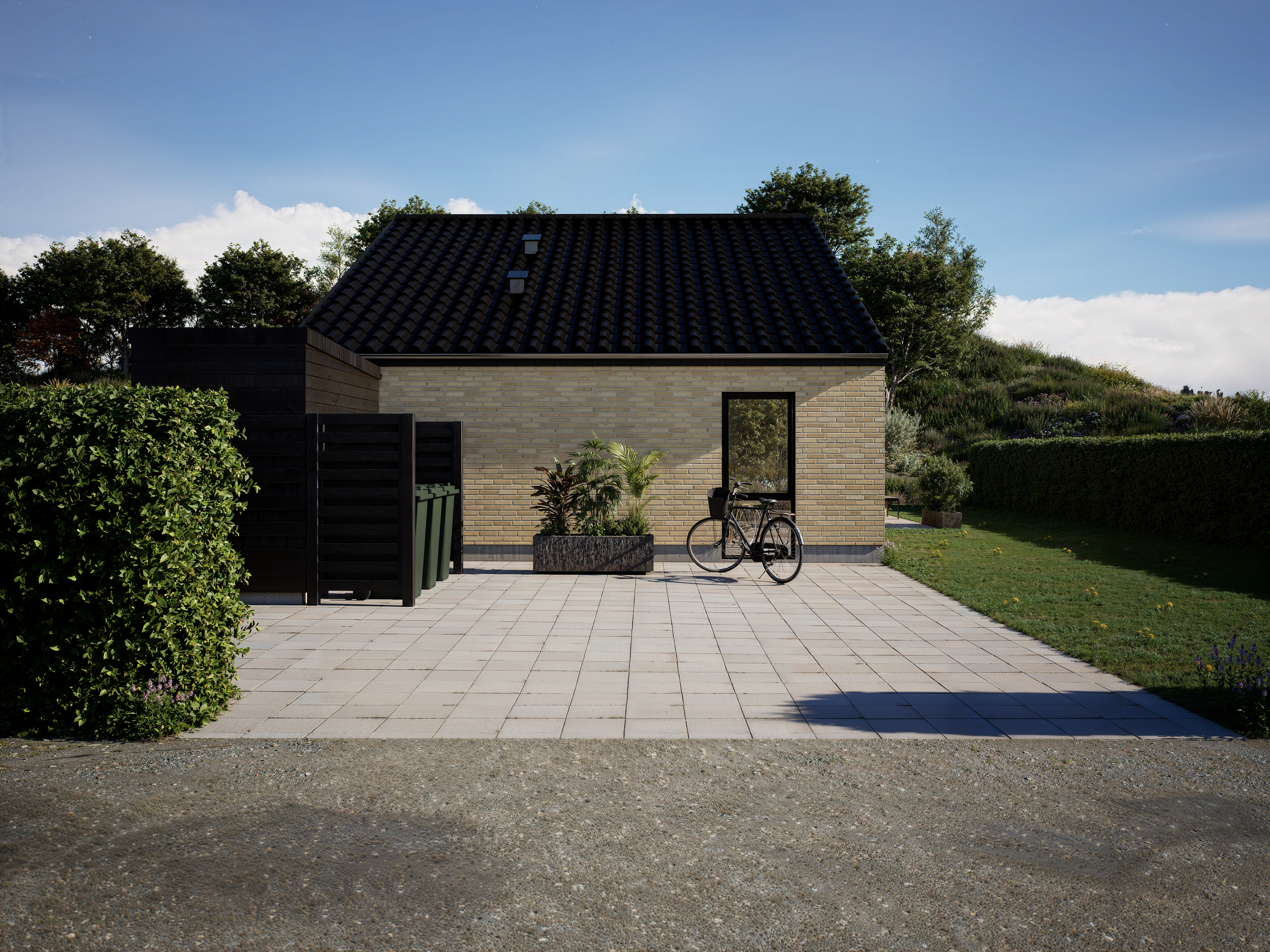 Moderne fritliggende rækkehus på 107 m² med egen have, terrasse og parkering i Sorø 🏠