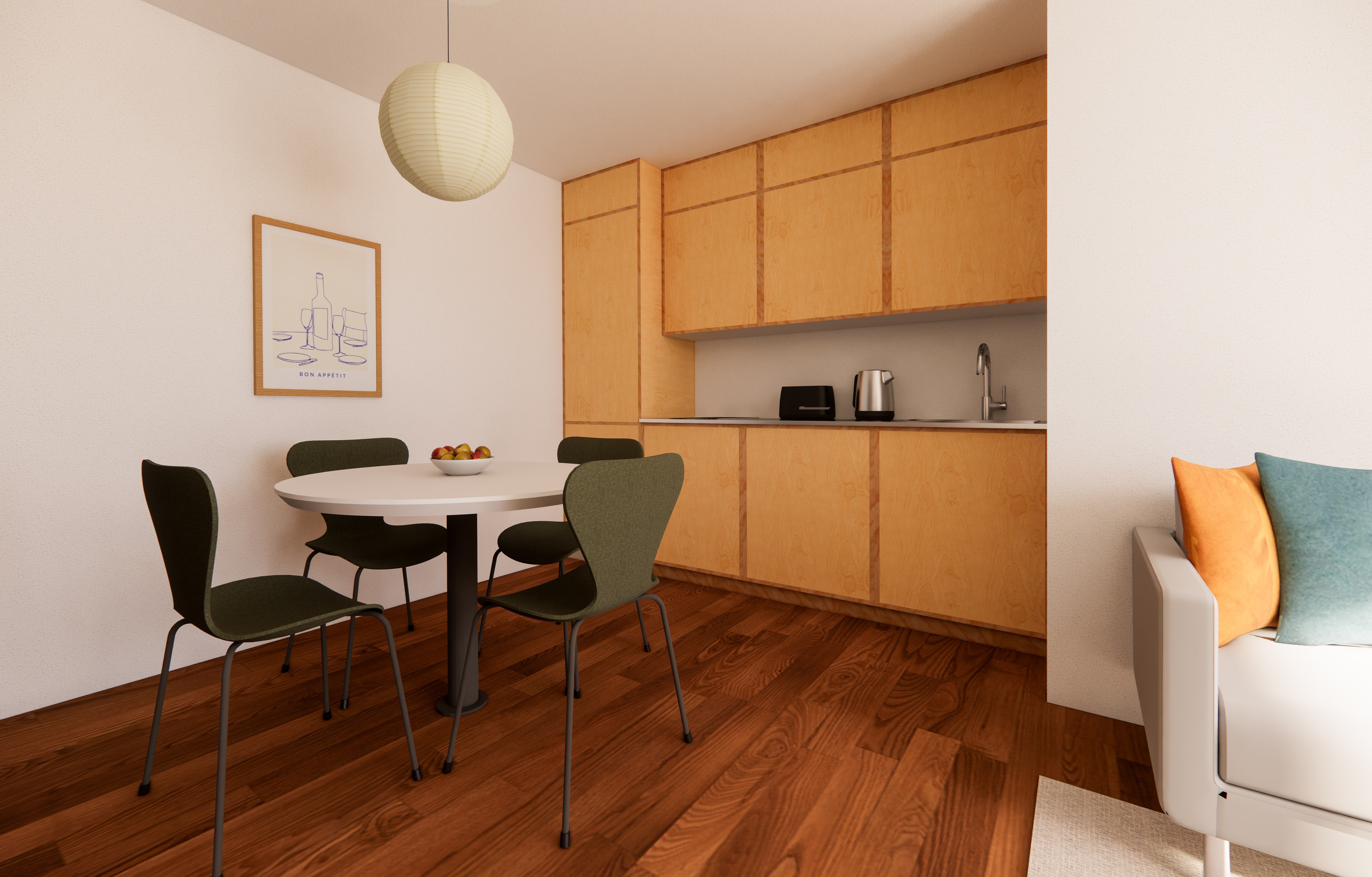 Furnished co-living apartment for working professionals