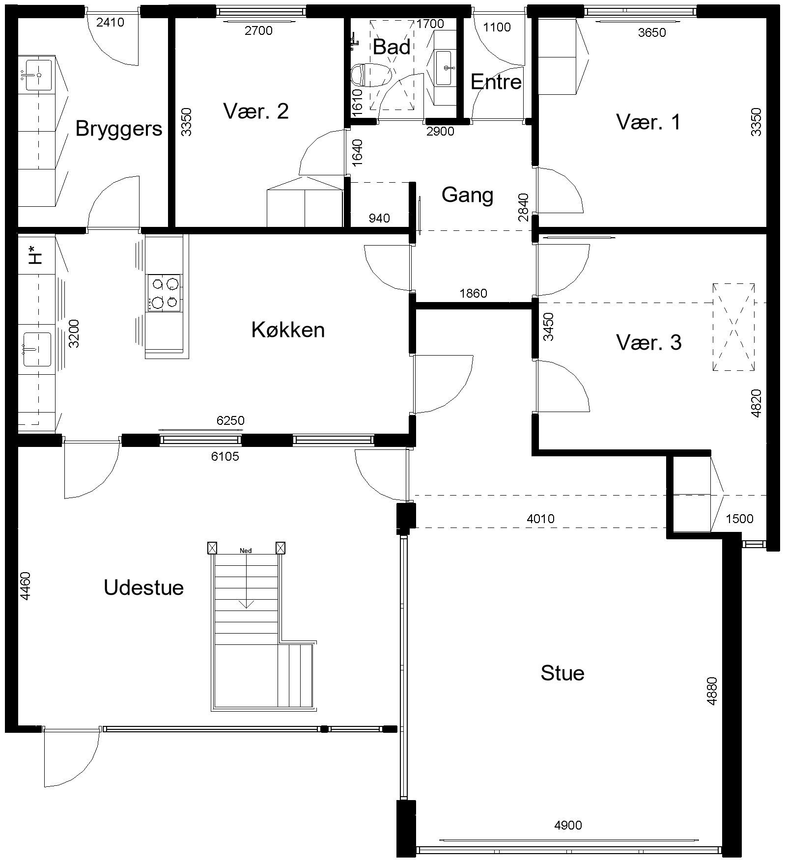 Ny renoveret rækkehus på samlet 177 m2.