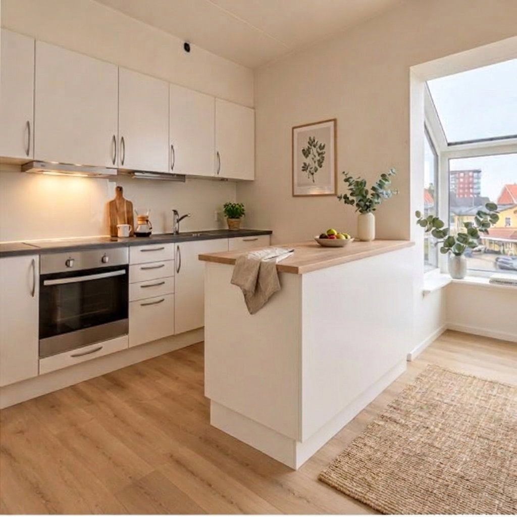 Lys og nyistandsat 2-værelses lejlighed med karnap, lækker fælles tagterrasse og elevator – seniorvenlig komfort på 64 m².
