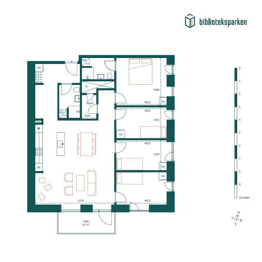 SKØN 5-VÆRELSES LEJLIGHED I AARHUS C MED EGEN ALTAN!