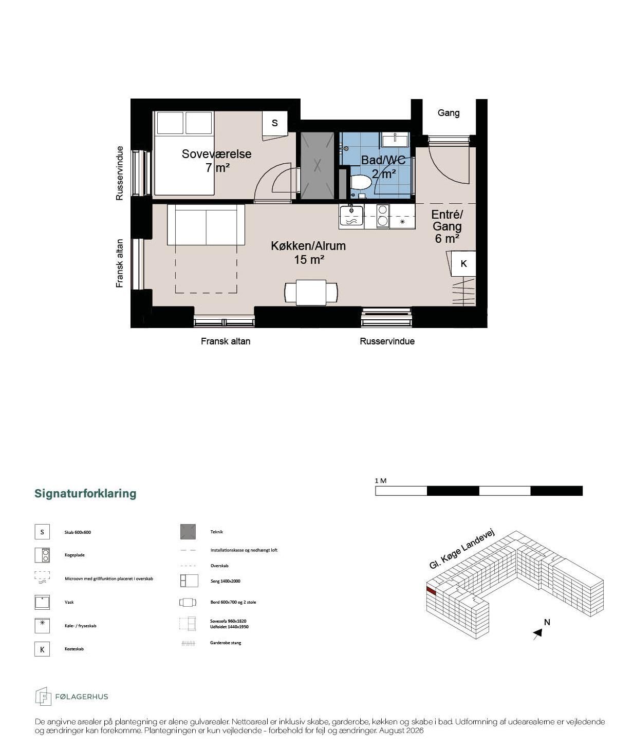 Lys 2-værelses ungdomsbolig på 49 m² med separat soveværelse