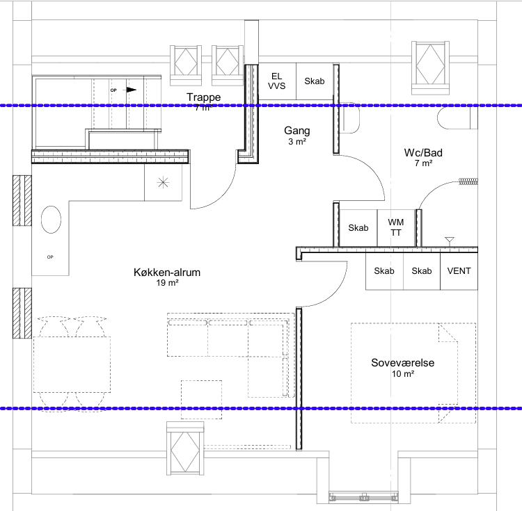 Nyrenoveret Lejlighed på 65 m2 