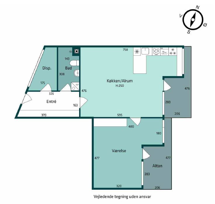 Spacious 2-Room Apartment in Østerbro with Stunning Harbour Views