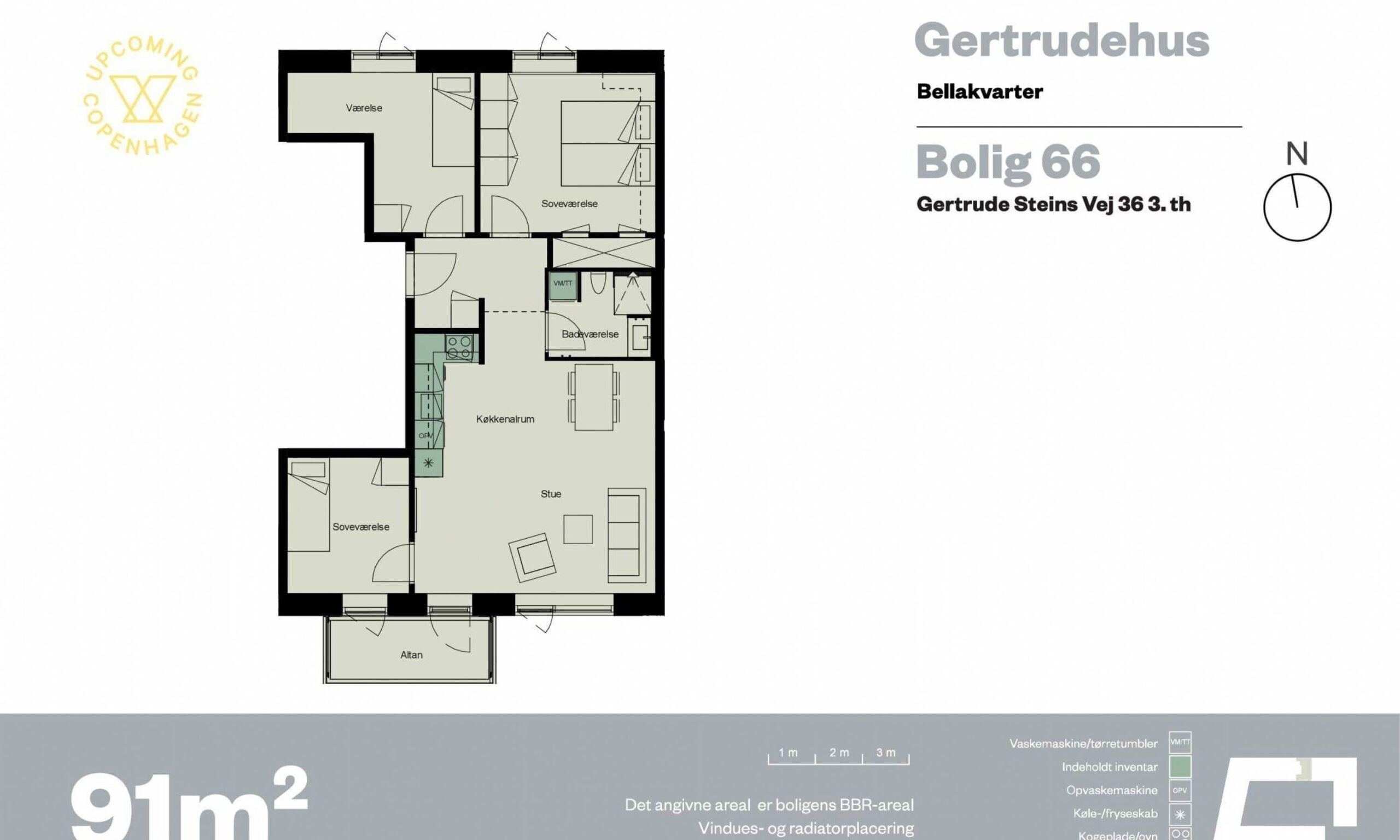 4 værelses lejlighed på Gertrude Steins Vej i København S udlejes