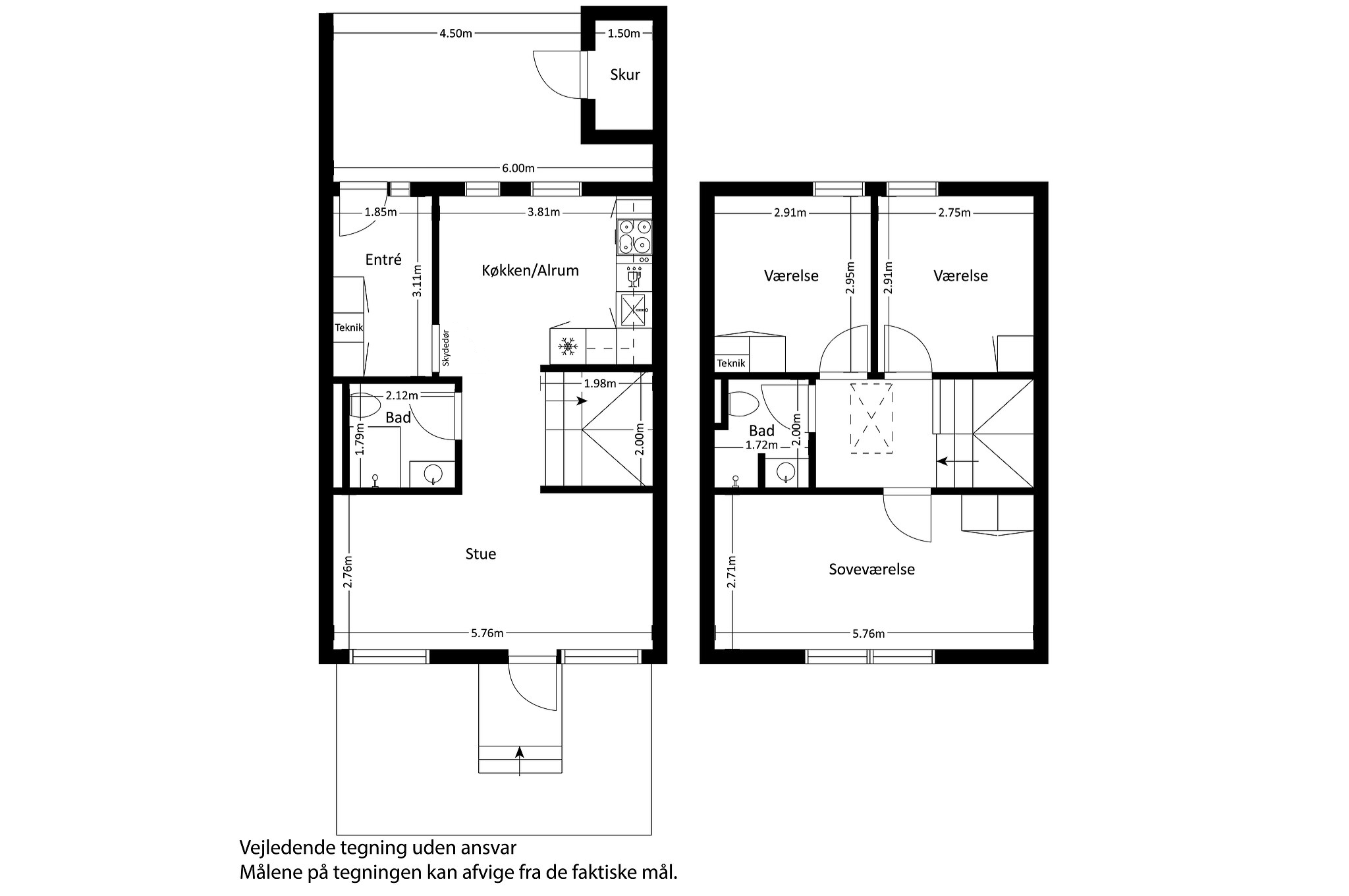 NYOPFØRT RÆKKEHUS I 2-PLAN