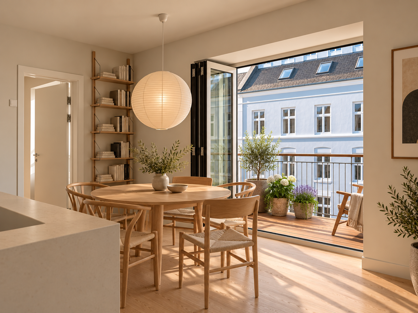 Nyrenoveret 4-værelses penthouse lejlighed på Østerbro med elevator og to altaner