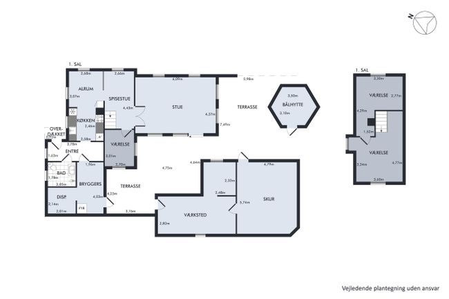 Villa med 1.379 kvm stor grund