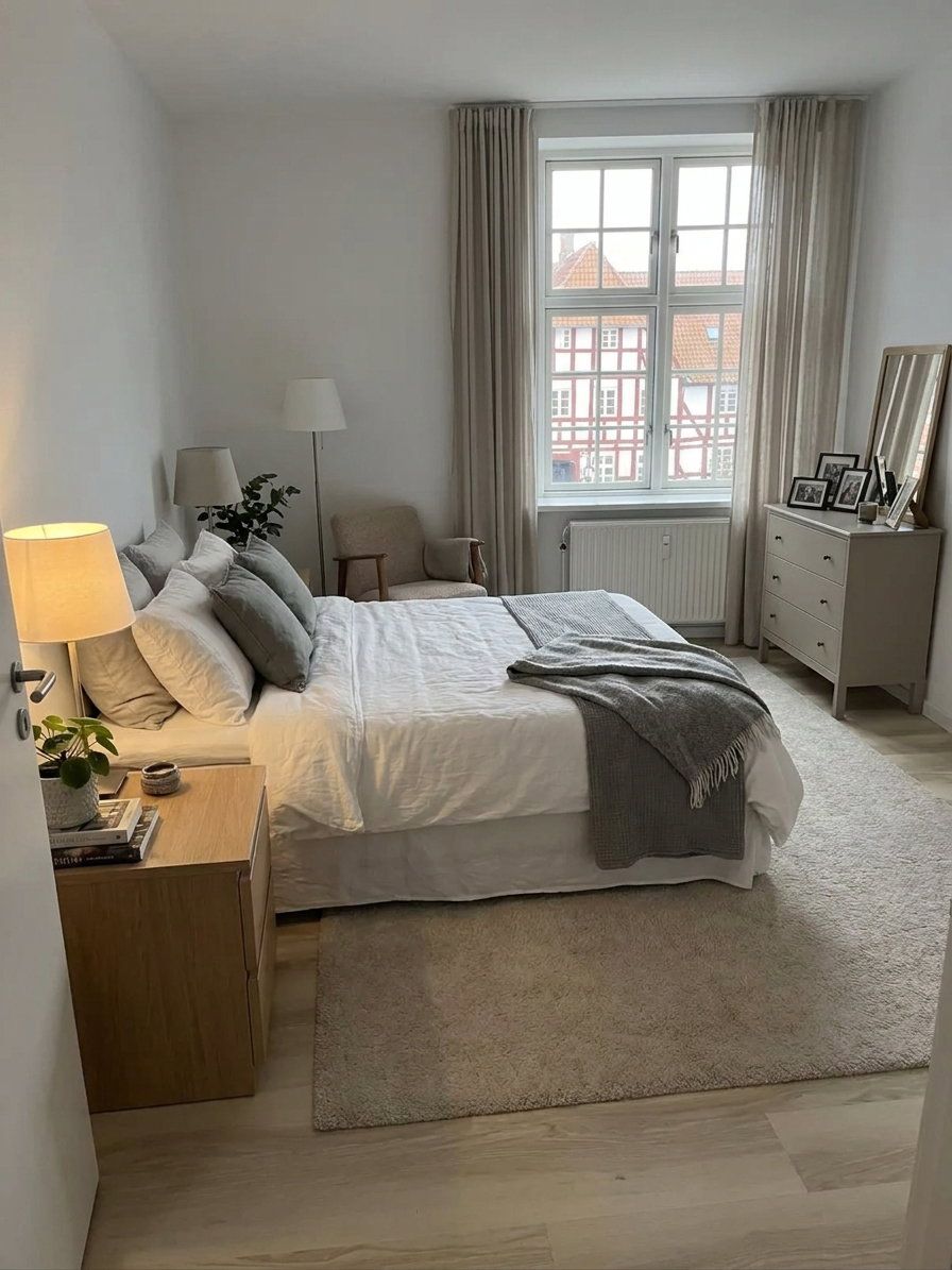 Lys og højloftet 3-værelses på 125 m2 med altan, elevator og parkering – delevenlig og seniorvenlig
