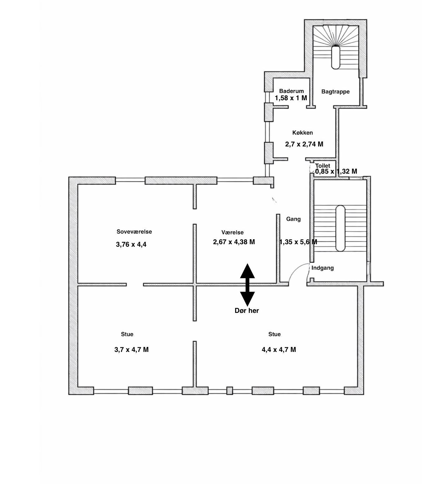 Rummelig 4-værelses lejlighed på 2. sal med central beliggenhed Gothersgade – 108 m², photo 1