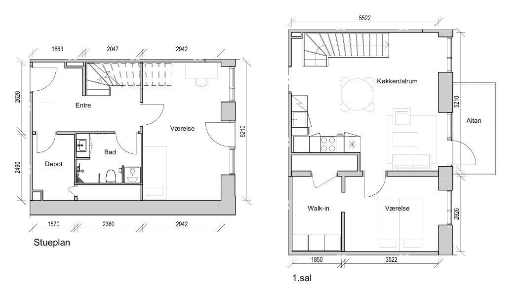 Moderne 3-værelses lejlighed i 2-plan