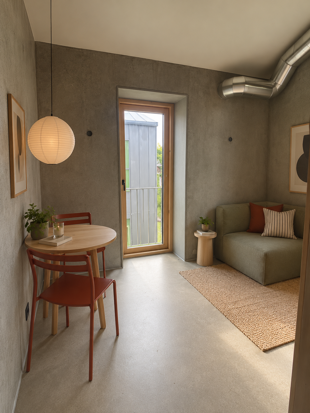 Lys 1-værelses lejlighed med hems, fransk altan og udsigt til grønne omgivelser i Aarhus