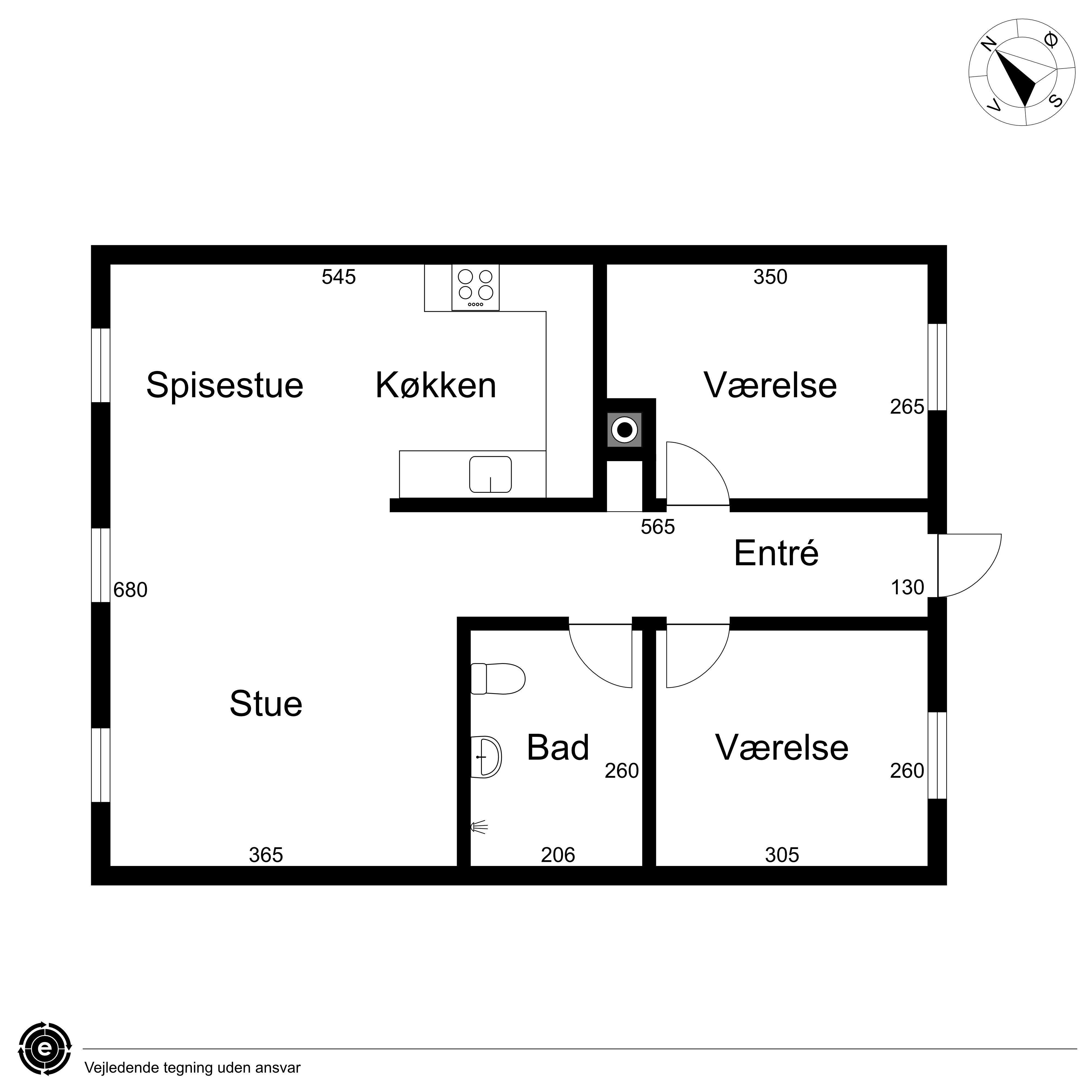 3V Lækker lys m. elevator, til rare lejere helt centralt Hillerød.