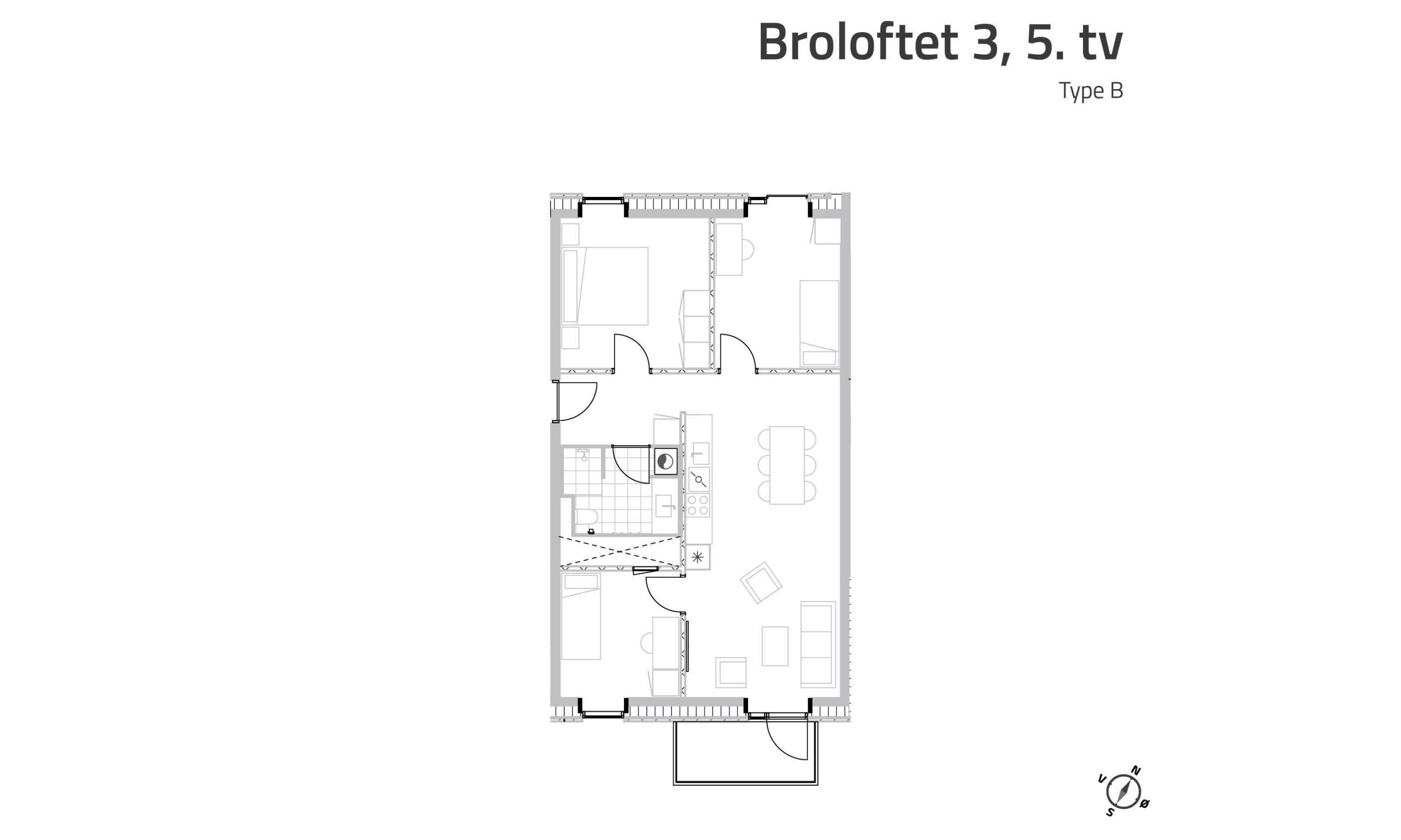 4 værelses lejlighed på Broloftet i Risskov udlejes