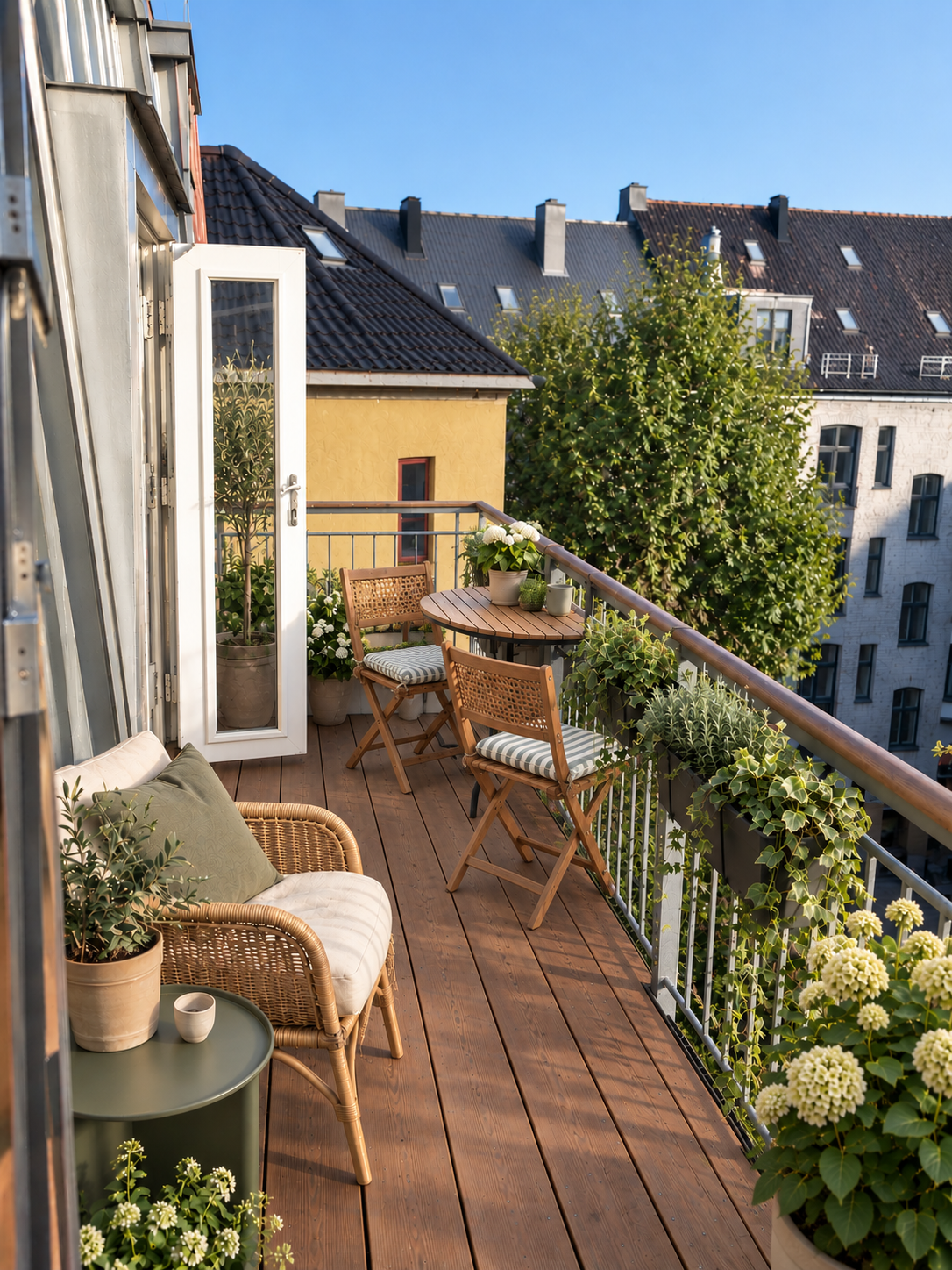 Nyrenoveret 4-værelses penthouse lejlighed på Østerbro med elevator og to altaner