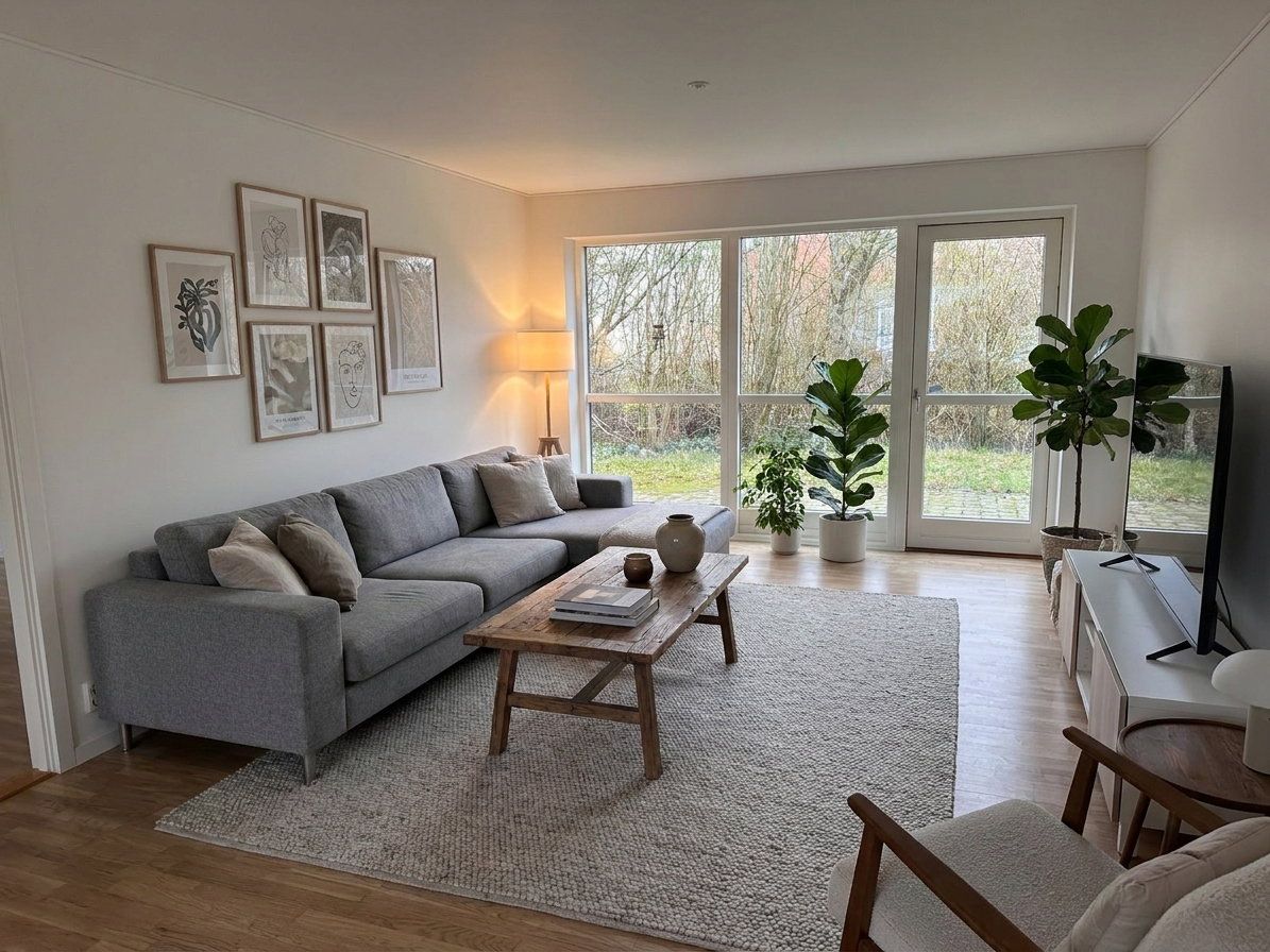 Rummeligt 4-værelses rækkehus i ét plan med privat terrasse og fast parkering