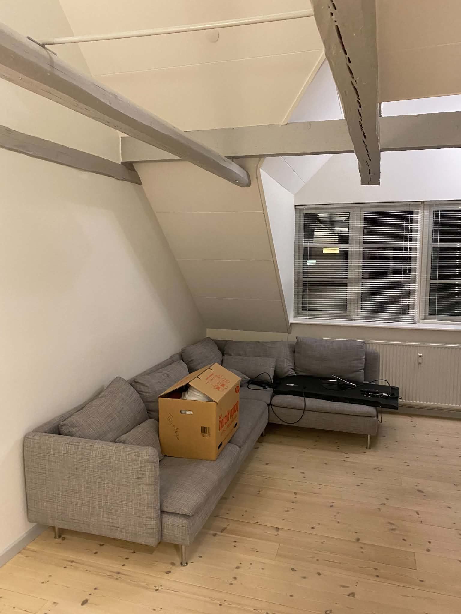 Charmerende lejlighed med loft til kip og hems