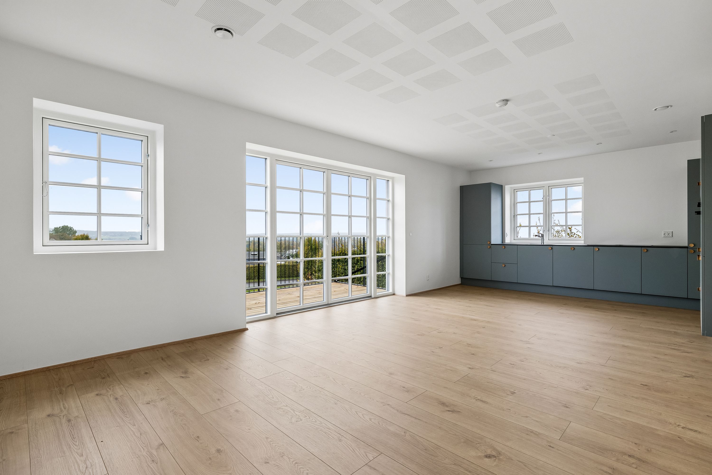 Nyopført lejlighed på 107 m² i Årslev med sydvendt altan, flot udsigt og to badeværelser