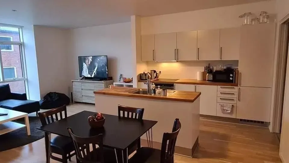 Lys og rummelig 4-værelses på 101 m2 med altan/terrasse, elevator og parkering – husdyr tilladt