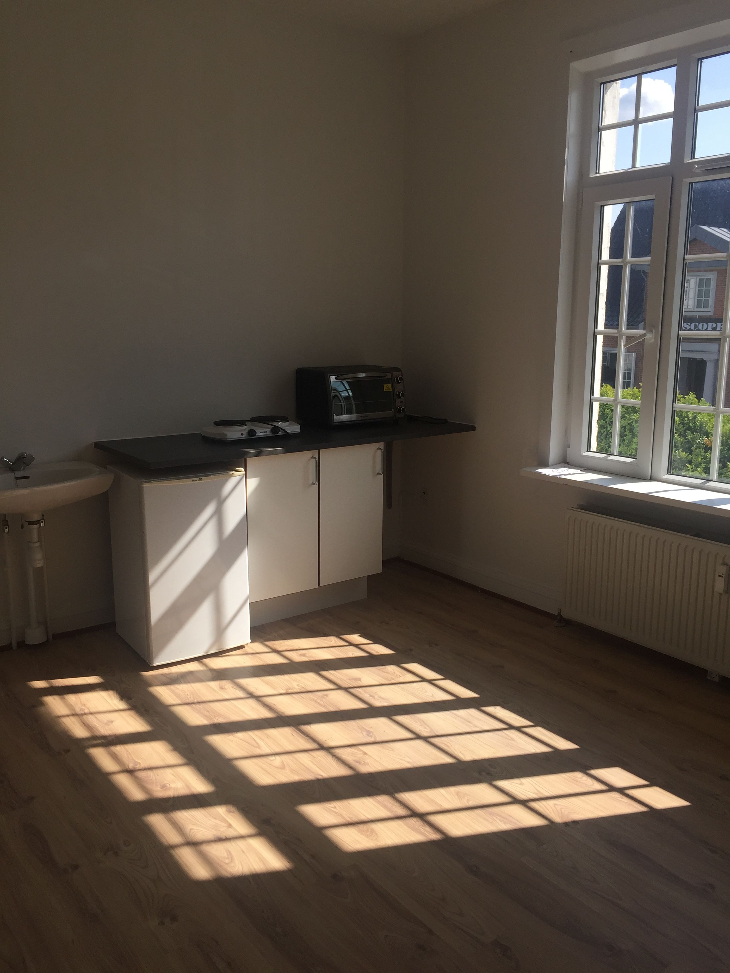 Hyggelig værelses lejlighed i centrum 
