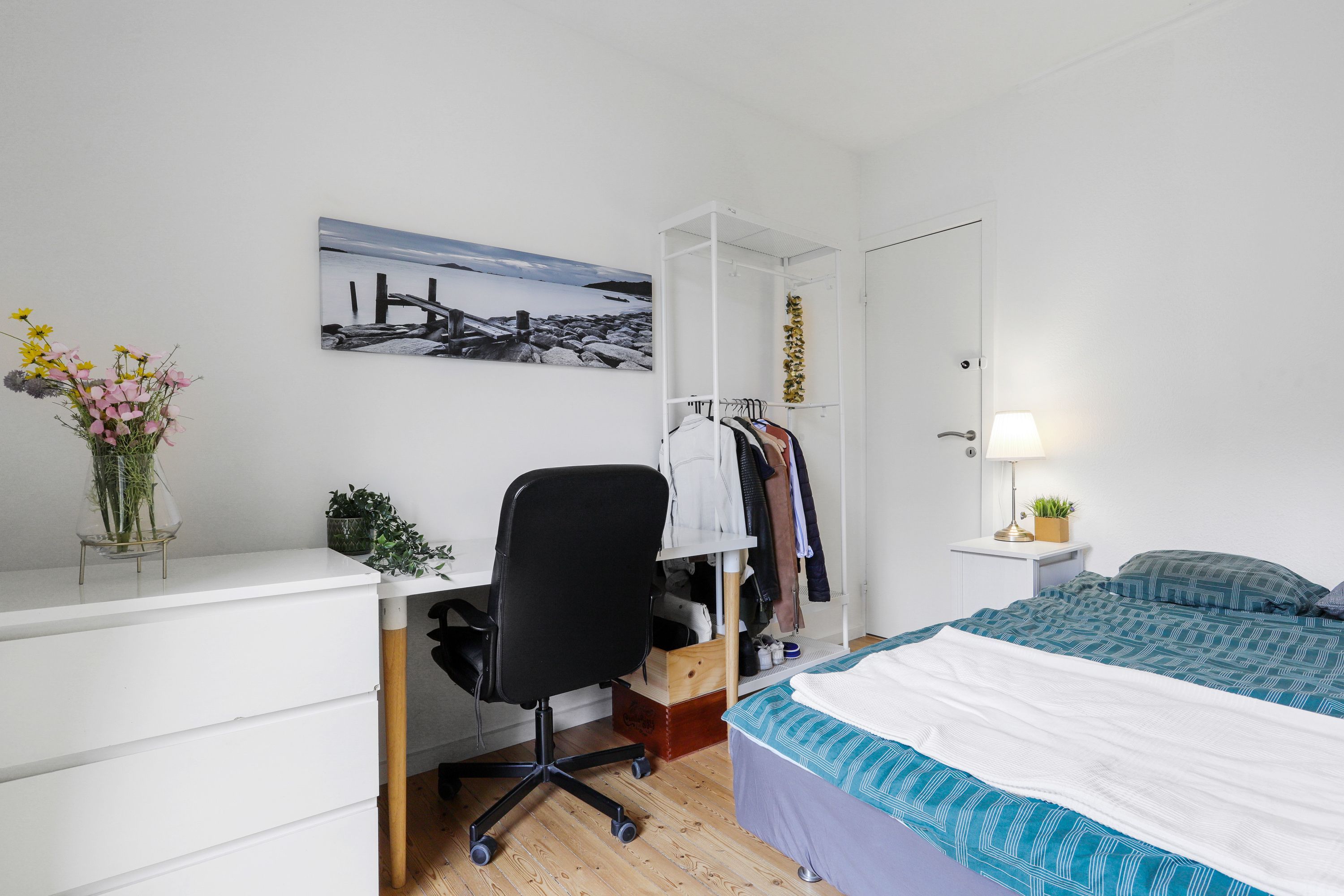 Scandinavian designed apartment with balcony