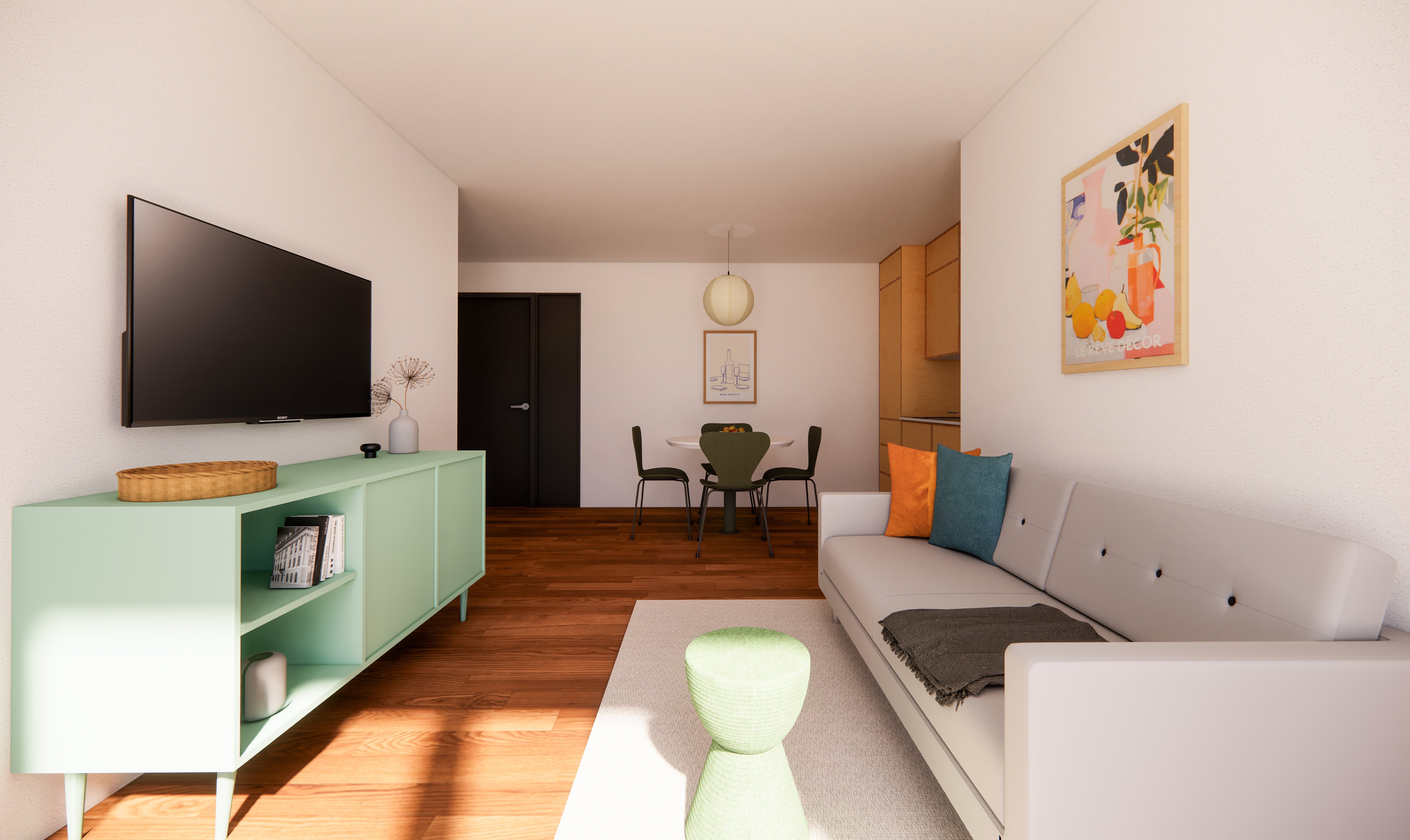 Furnished co-living apartment for working professionals