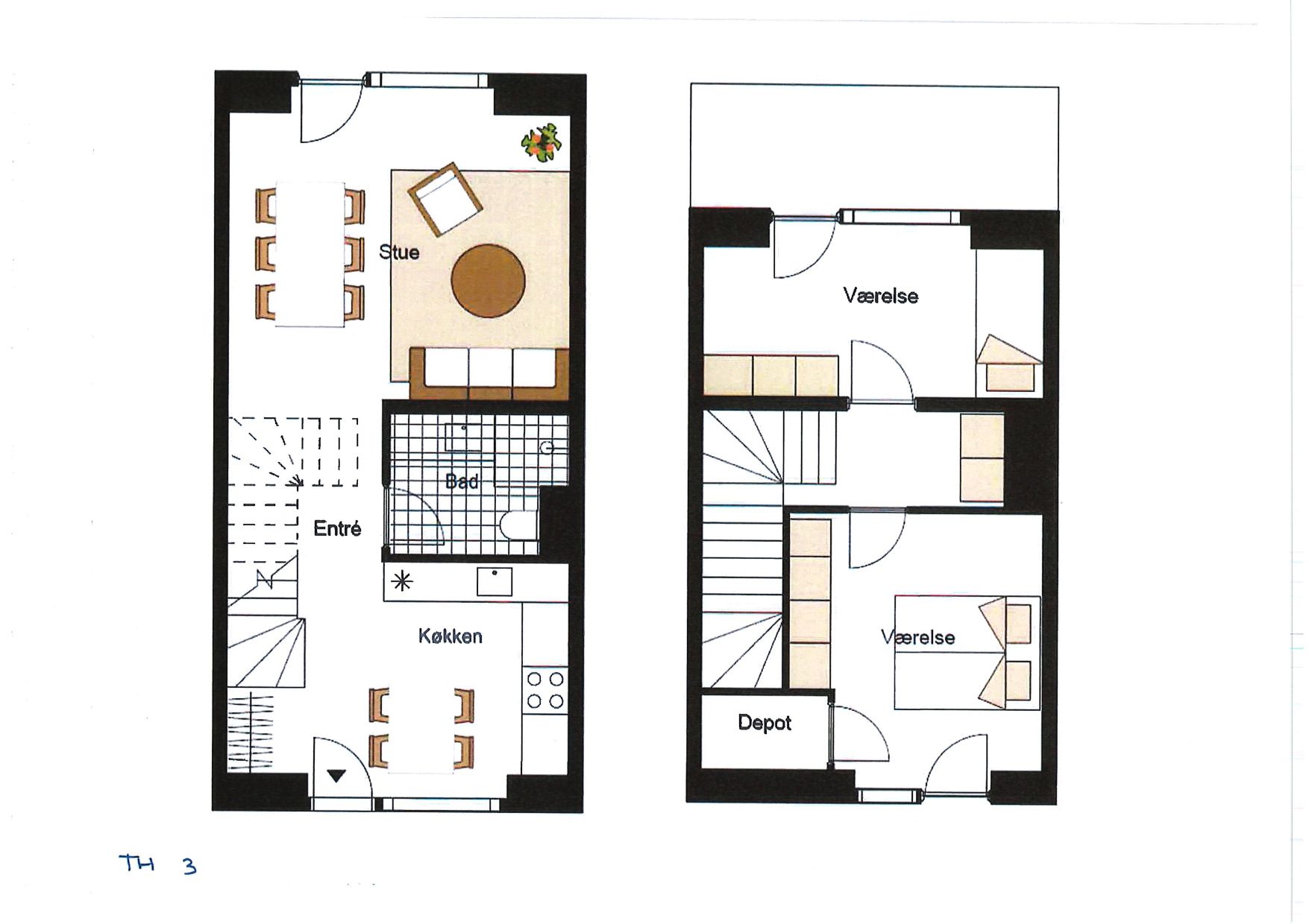 Skøn 2 plans lejlighed med stor altan