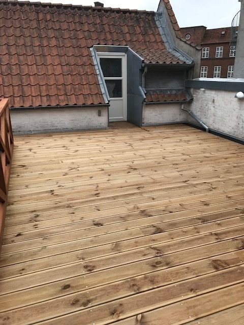 Flot lys lejlighed med tagterrasse