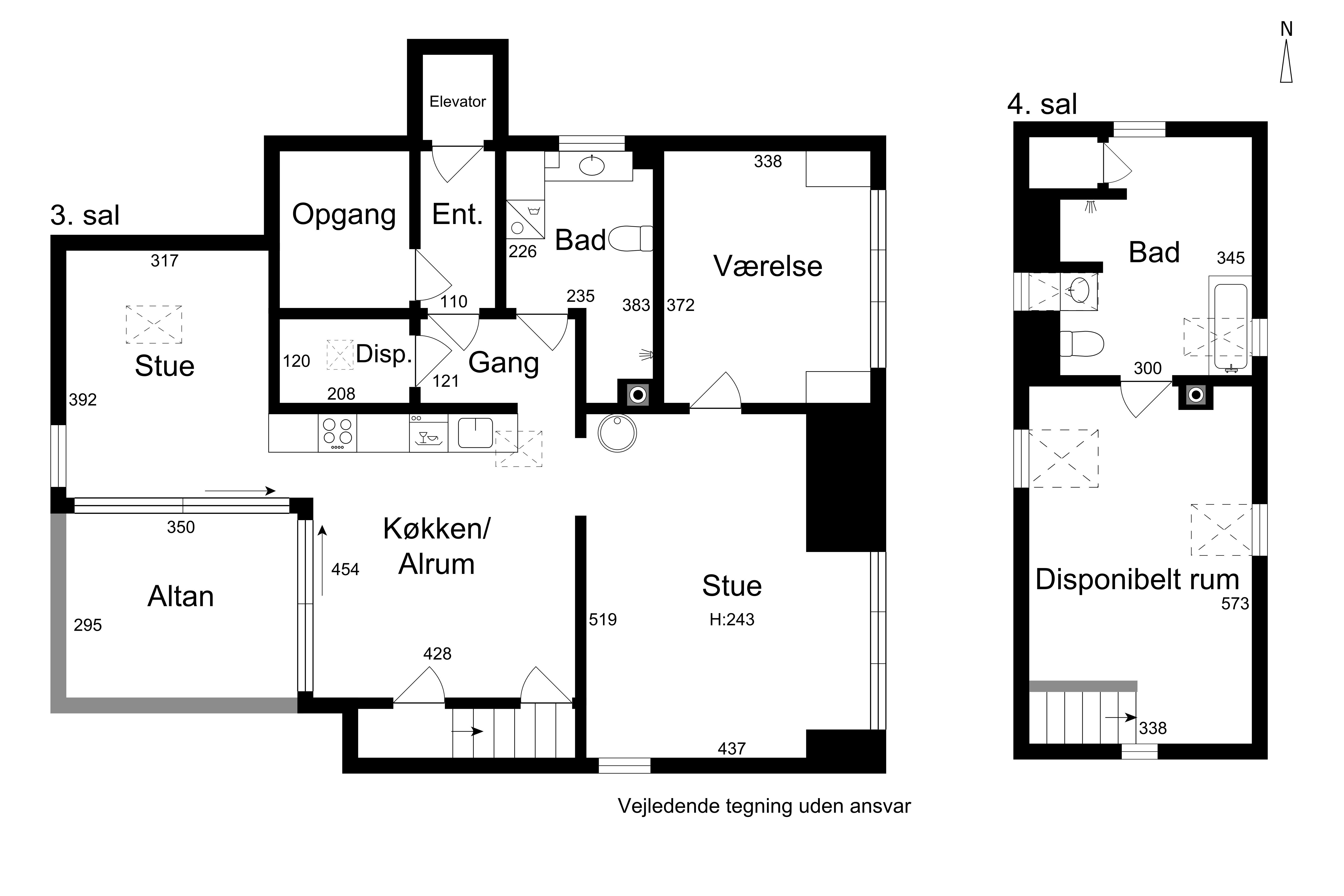 137 kvm skøn penthouse lejlighed 