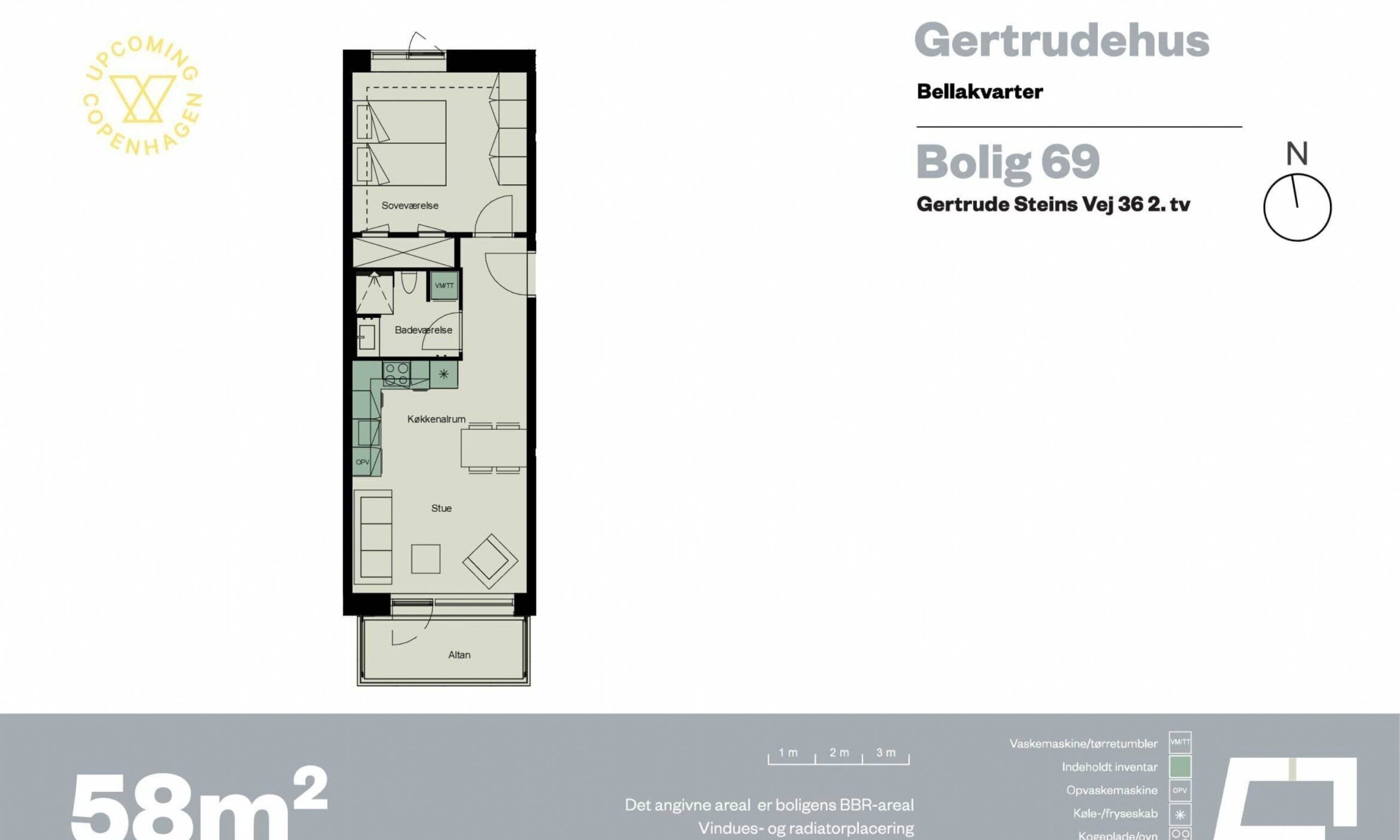 2 værelses lejlighed på Gertrude Steins Vej i København S udlejes