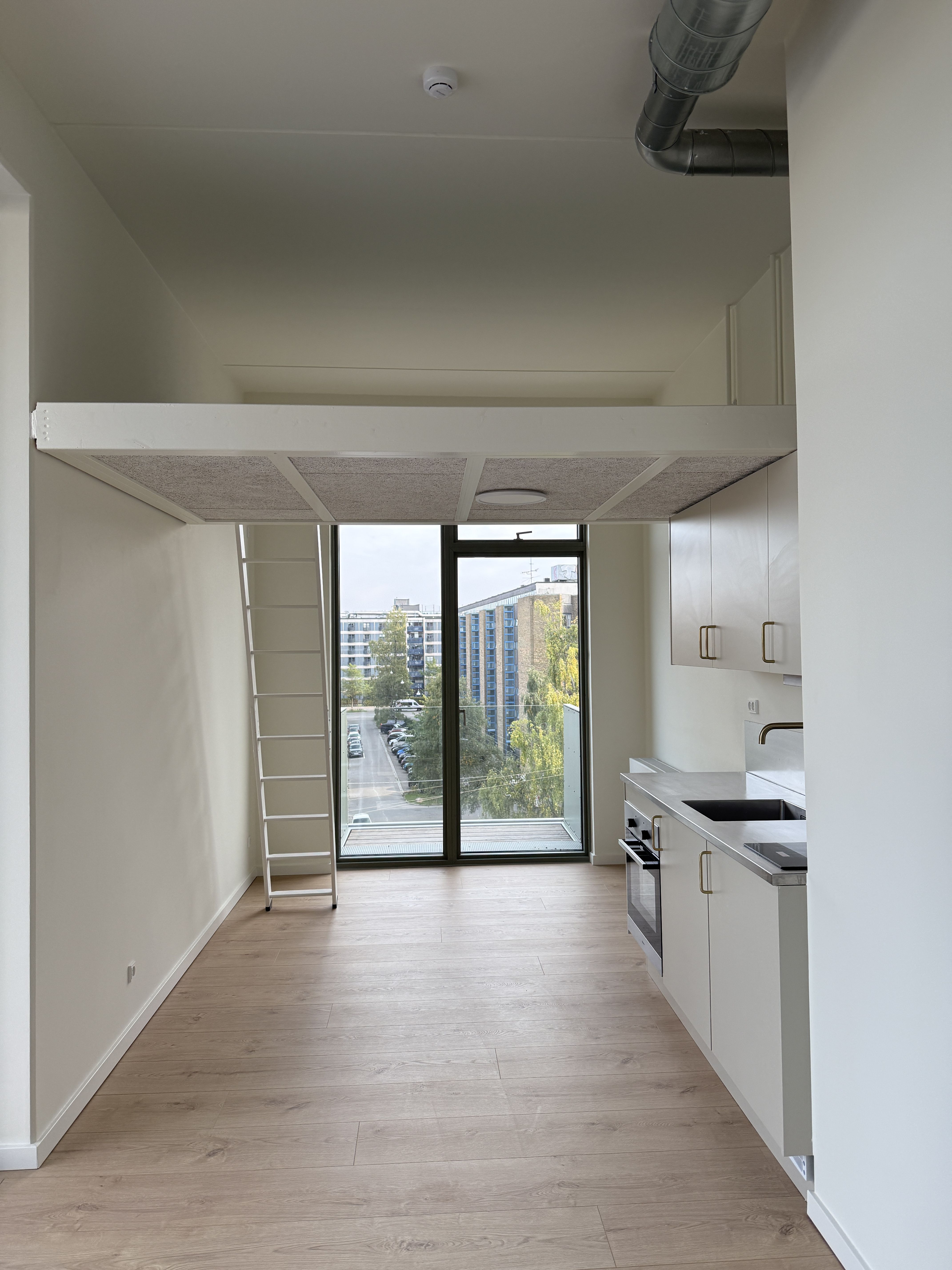 Lys 1-værelses lejlighed på 3. sal med hems, privat altan og 20 m² tagterrasse
